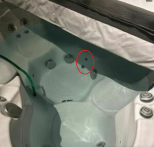 Footwell heat return location Wellis Hot Tub